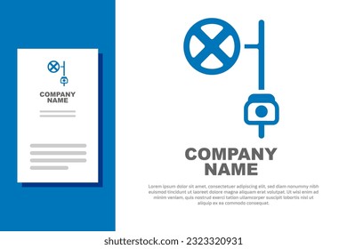 Blue Stop sign with camera icon isolated on white background. Traffic regulatory warning stop symbol. Logo design template element. Vector