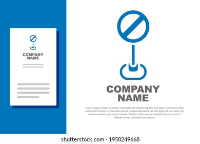 Blue Stop sign icon isolated on white background. Traffic regulatory warning stop symbol. Logo design template element. Vector
