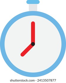 Blue stopwatch, timer, simple illustration.