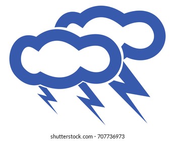 Blue storm cloud icon on a white background, Vector illustration