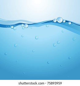 blue storming water line with bubbles