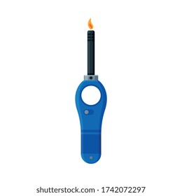 Ilustración vectorial de la cocina de las cocinas de las palas azules con fuego, equipo inflamable