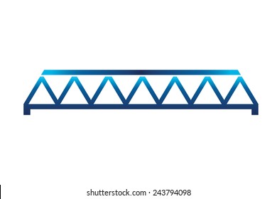 Blue Straight Bridge Icon