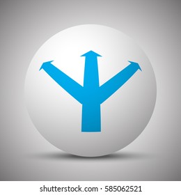 Blue Strategy icon on white sphere
