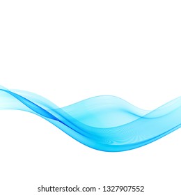 
Blue stream of abstract vector wave. Design element.