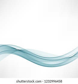 
Blue stream of abstract wave on a white background.