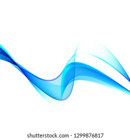 
Blue stream of smoke. Abstract background. Smooth wavy lines in the shape of a wave.