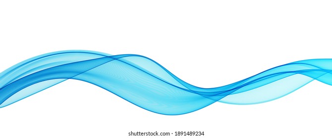 
Blue stream of transparent lines. Smoky vector stream of waves.