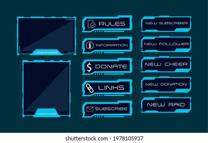 blue streaming templates set icons