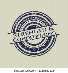 Blue Strength and Conditioning distressed rubber grunge texture stamp