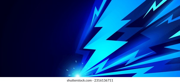 Blue Striking Electric Lightning Background