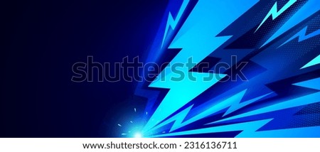Blue Striking Electric Lightning Background Foto d'archivio © 