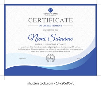 Blue strip modern certificate for corporate companies and all types business and other sectors