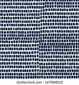 Blue Strip Wall Vector Seamless Pattern. Scandinavian Retro Stripe Background. Paint Mexican Wallpaper. Cornflower Line Brush Design.
