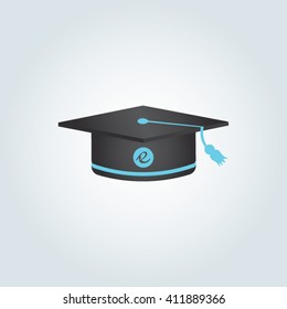Blue stripe with logo and school cap