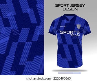 Patrón de rayas azules jersey uniforme diseño textil para fútbol, fútbol, voleibol, bádminton club. Diseño vectorial de tejido de impresión sublimación.  