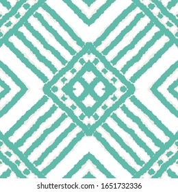 Vector De Color De Tinta Azul Con Un Patrón Sin Perjuicio. Alfombra Ogeo Textura Japonesa. Impresión abstracta japonesa. Patrón transparente del vector étnico Ikat azul