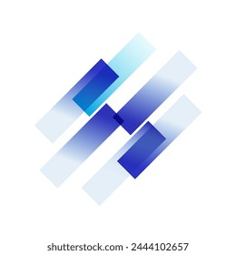Blue Stripe Vector White Background. Color Abstract Line Wallpaper. Digital Element Poster. Elegant Template.