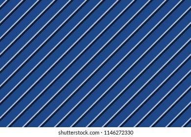 Blue striped background diagonal fabric texture. Vector illustration.