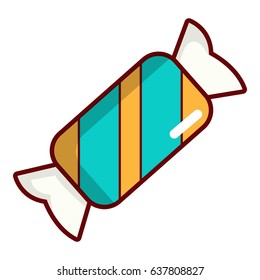 Blue striped candy icon. Cartoon illustration of blue striped candy vector icon for web