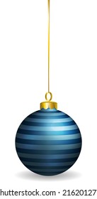 Blue Striped Christmas ball decoration