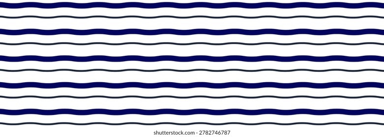 Blue striped design with flowing curves and nautical motifs. Modern minimalist texture for summer projects, coastal prints, children's fabrics, and aquatic themes.