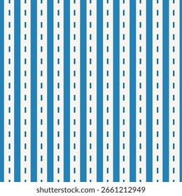 Blue striped and dots vector seamless pattern design
