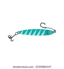 Blue Striped Fishing Lure Illustration