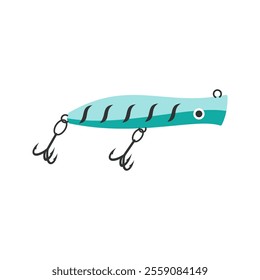 Blue Striped Fishing Lure Illustration