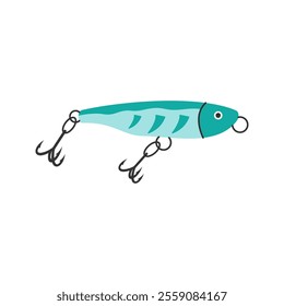 Blue Striped Fishing Lure Illustration