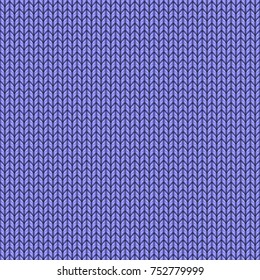 Blue striped knit vector seamless pattern. Vector illustration.