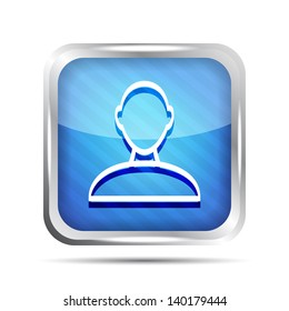 blue striped man icon isolated on white