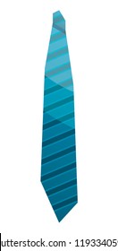 Blue striped necktie icon. Isometric of blue striped necktie vector icon for web design isolated on white background