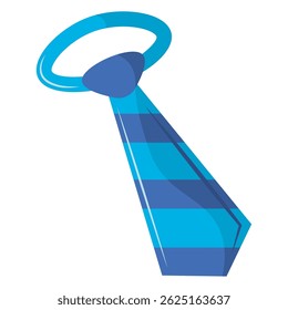 Blue striped necktie Vector illustration