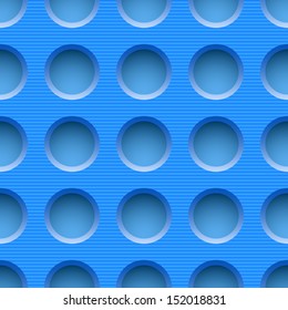 Blue Striped Seamless Pattern with holes. Vector illustration