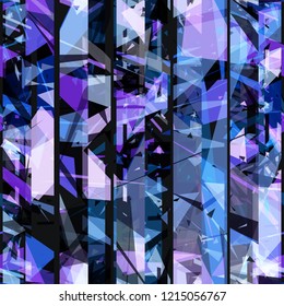 Blue striped seamless texture with triangles. Abstract vector background for web page, banners backdrop, fabric, home decor, wrapping