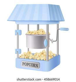 blue striped table top popcorn popper machine