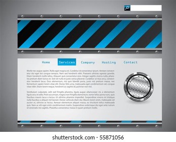 Blue striped website template design