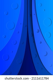 Blaue Streifen, die oben konvergieren. Abstrakter Bildschirmschoner.