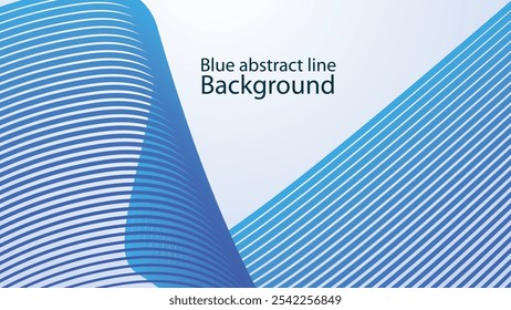 Blue stripes curve line abstract background vector image for backdrop or presentation