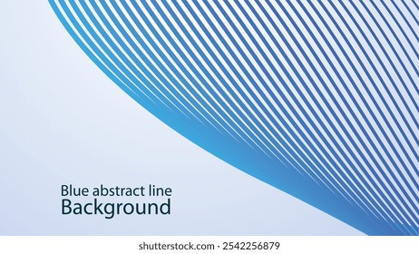 Blue stripes curve line abstract background vector image for backdrop or presentation