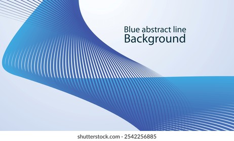 Imagem de vetor de plano de fundo abstrata de linha de curva de listras azuis para plano de fundo ou apresentação