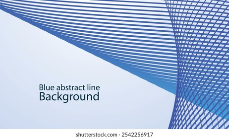 Blue stripes curve line abstract background vector image for backdrop or presentation