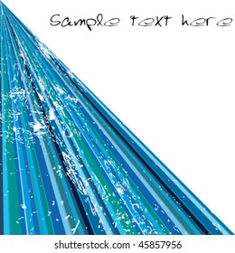 Blue stripes with grunge and place for sample text