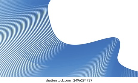 Fondo abstracto de la onda de la línea de rayas azules para el telón de fondo o la presentación