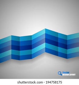 Blue stripes as modern design layout. Vector abstract elements.