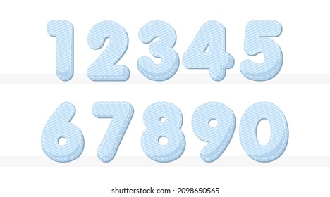 
Blue stripes Number 1 To 0 set illustration