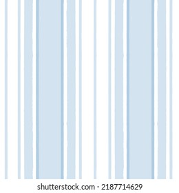 Blue stripes pattern, classic striped seamless background, Hand drawn brush strokes. vector stripes, cute paintbrush line backdrop