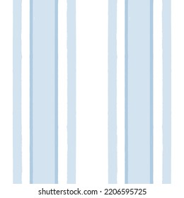 Blue stripes pattern, classic striped seamless background, Hand drawn brush strokes. vector stripes, cute paintbrush line backdrop