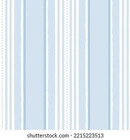 Blue stripes pattern, classic striped seamless background, Hand drawn brush strokes. vector stripes, cute paintbrush line backdrop